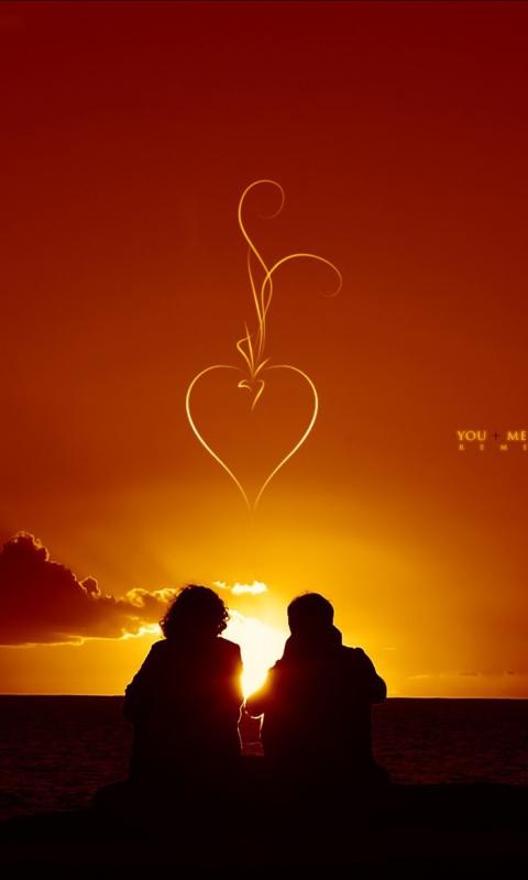 Das Sunset And Couples Wallpaper 480x800