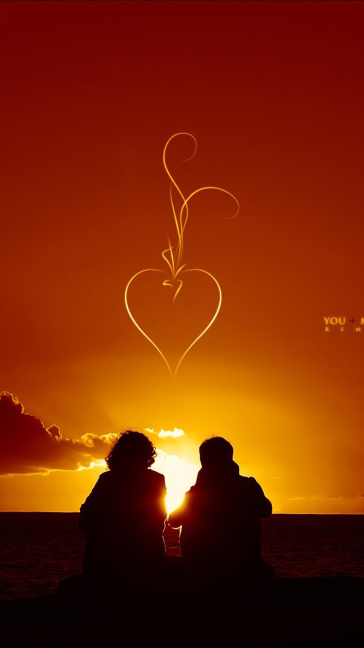 Sunset And Couples wallpaper 750x1334