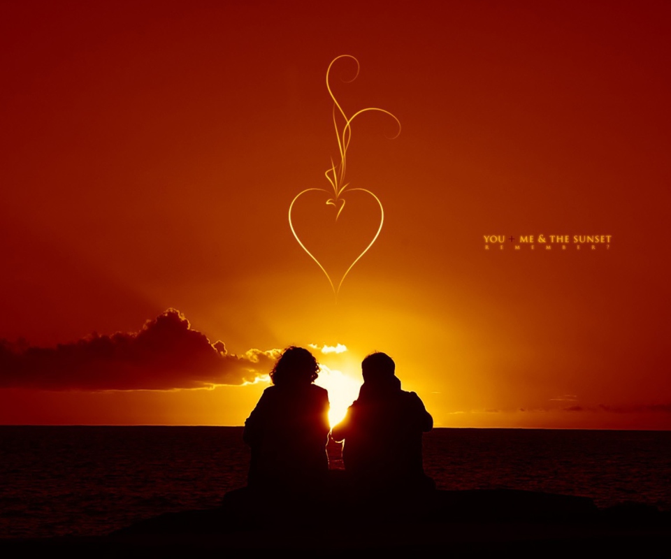 Sunset And Couples wallpaper 960x800