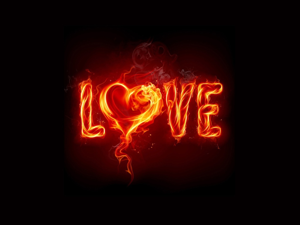 Das Fire Love Wallpaper 1024x768