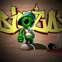 Screenshot №1 pro téma Alien Graffiti 128x128