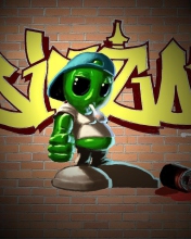 Fondo de pantalla Alien Graffiti 176x220