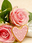 Pink roses and delicious heart wallpaper 132x176