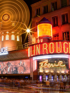 Fondo de pantalla Moulin Rouge cabaret in Paris 240x320