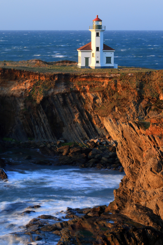 Обои Cape Arago Lighthouse 640x960