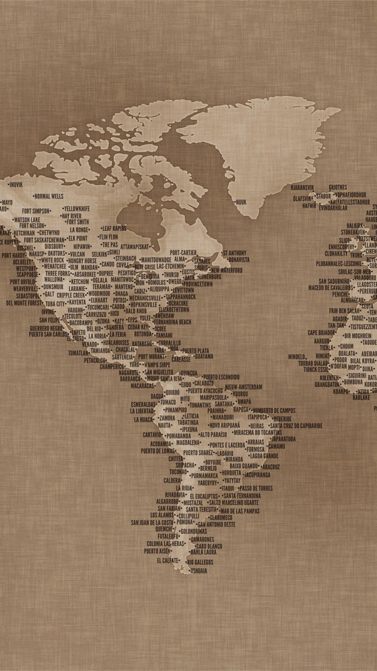Fondo de pantalla World Map 750x1334