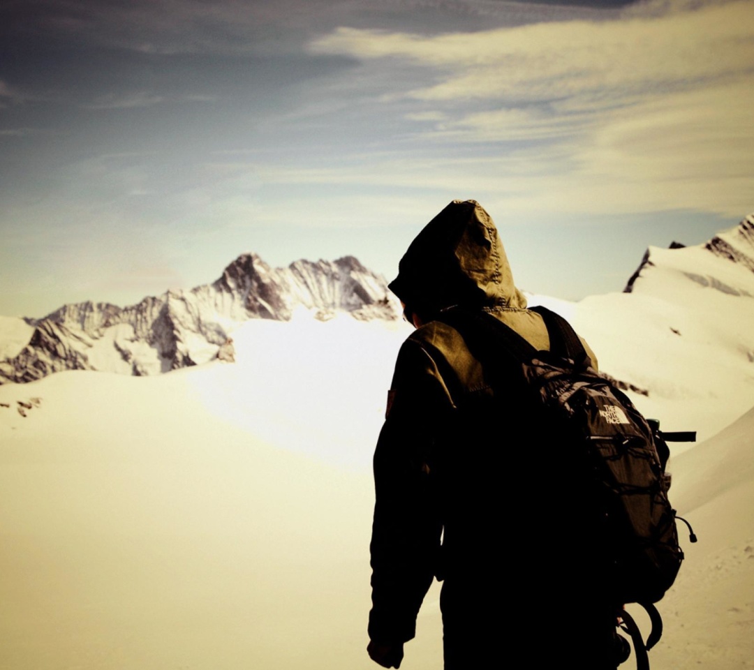 Traveler on the mountain top, Freedom wallpaper 1080x960