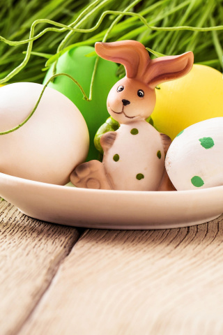 Das Easter still life with hare Wallpaper 320x480
