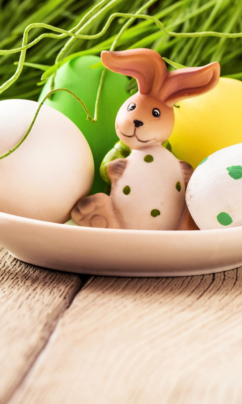 Das Easter still life with hare Wallpaper 480x800