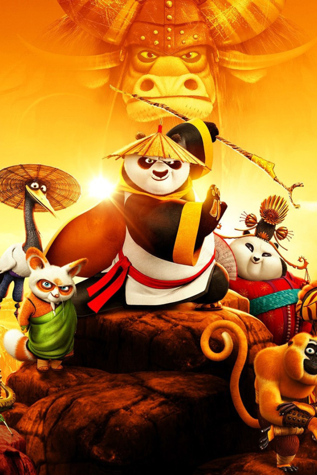 Fondo de pantalla Kung Fu Panda 3 3D 640x960
