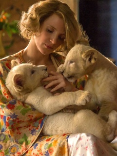 The Zookeepers Wife Film with Jessica Chastain wallpaper 240x320