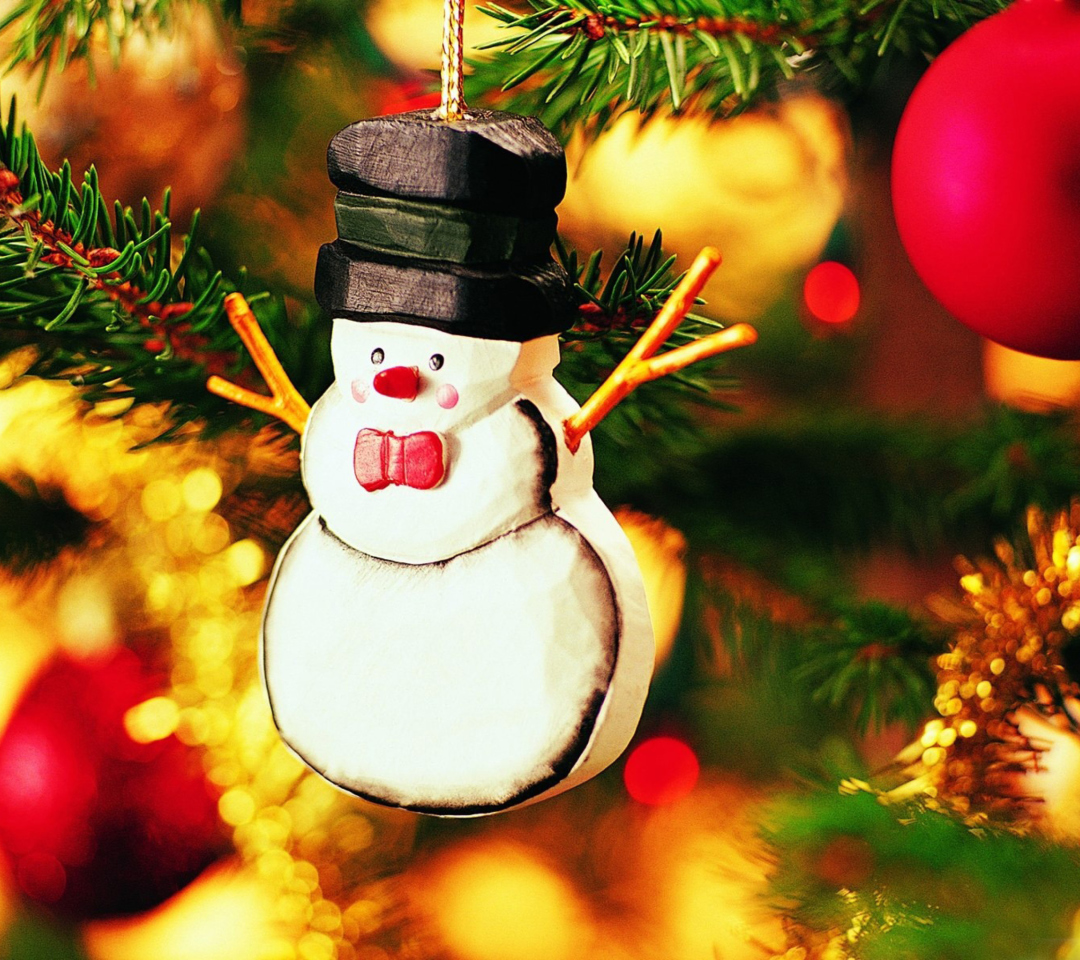 Das Christmas Snowman Craft Wallpaper 1080x960