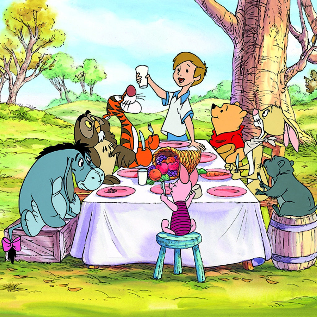 Fondo de pantalla Winnie the Pooh Dinner 1024x1024