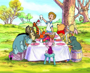 Winnie the Pooh Dinner wallpaper 176x144