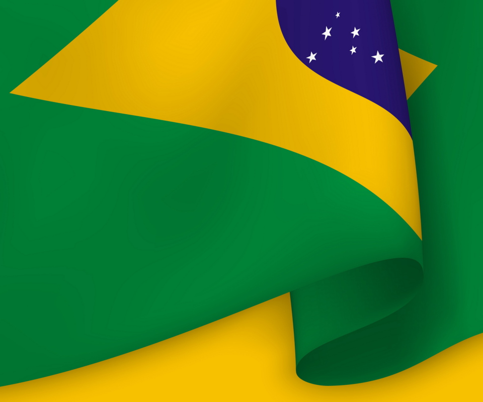 Das Brazil Flag Wallpaper 960x800
