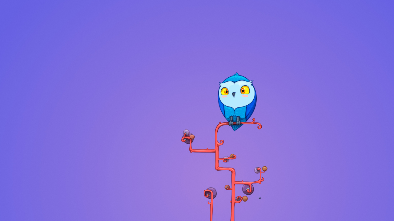 Обои Cute Blue Owl 1280x720