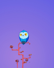 Das Cute Blue Owl Wallpaper 176x220
