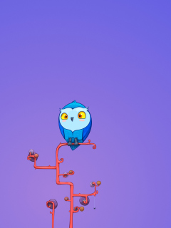 Cute Blue Owl wallpaper 240x320