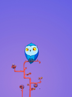 Das Cute Blue Owl Wallpaper 240x320