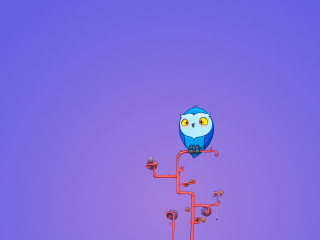 Cute Blue Owl wallpaper 320x240
