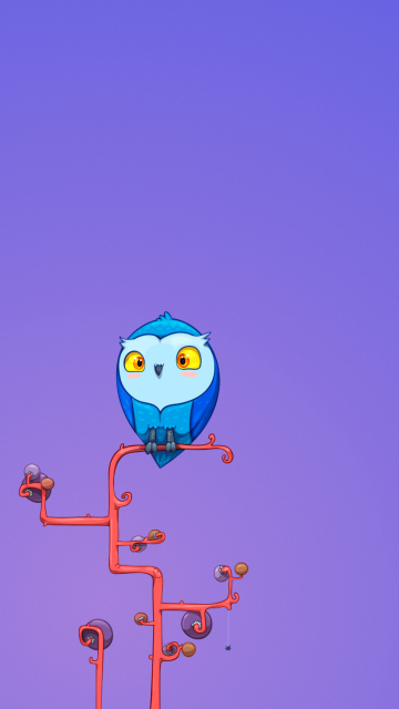 Das Cute Blue Owl Wallpaper 360x640