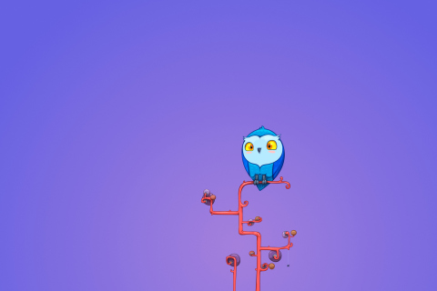 Обои Cute Blue Owl 480x320