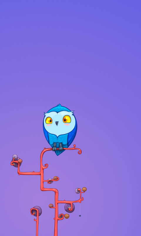 Das Cute Blue Owl Wallpaper 480x800