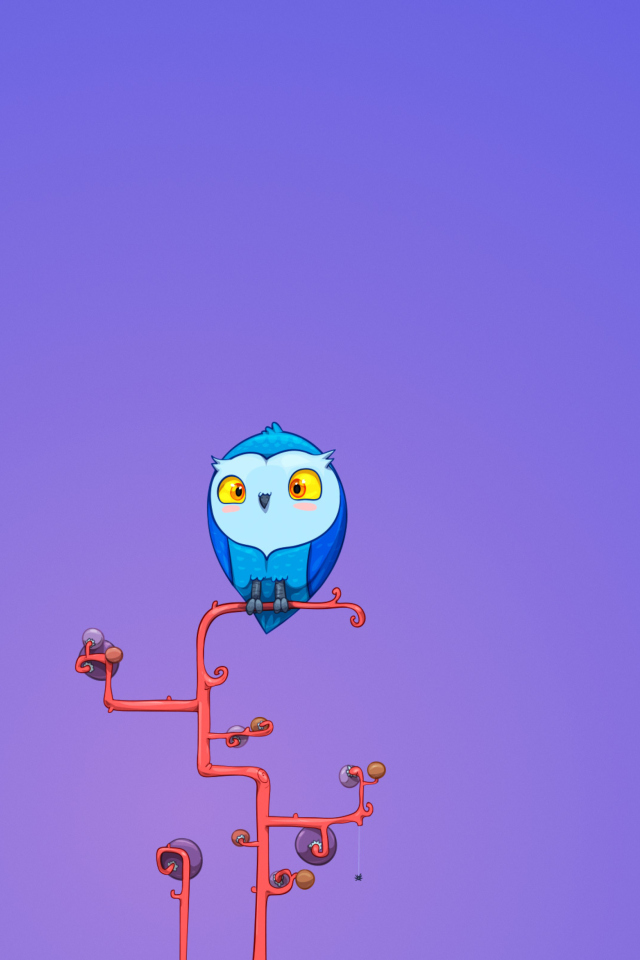 Sfondi Cute Blue Owl 640x960