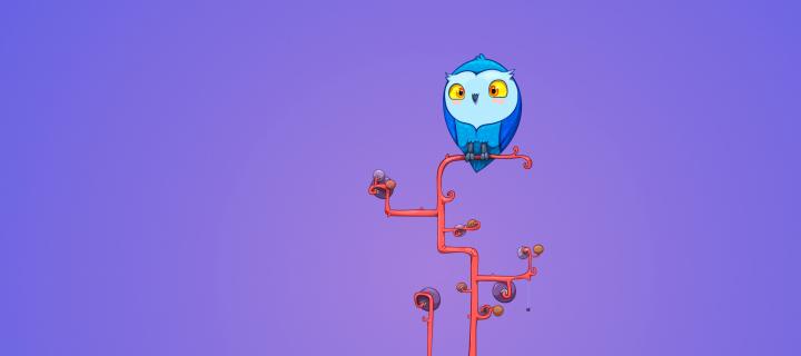 Cute Blue Owl wallpaper 720x320
