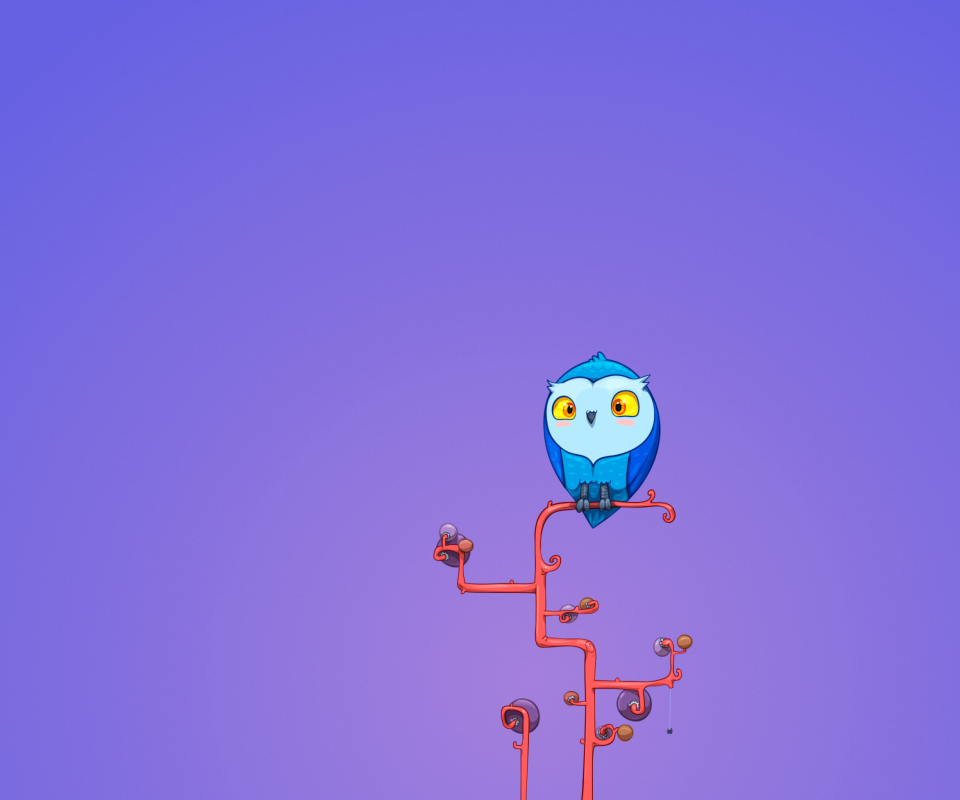Обои Cute Blue Owl 960x800