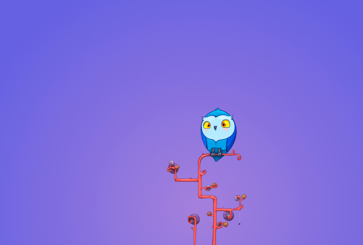 Cute Blue Owl Wallpaper for Android, iPhone and iPad