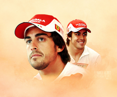 Fondo de pantalla Fernando Alonso 480x400