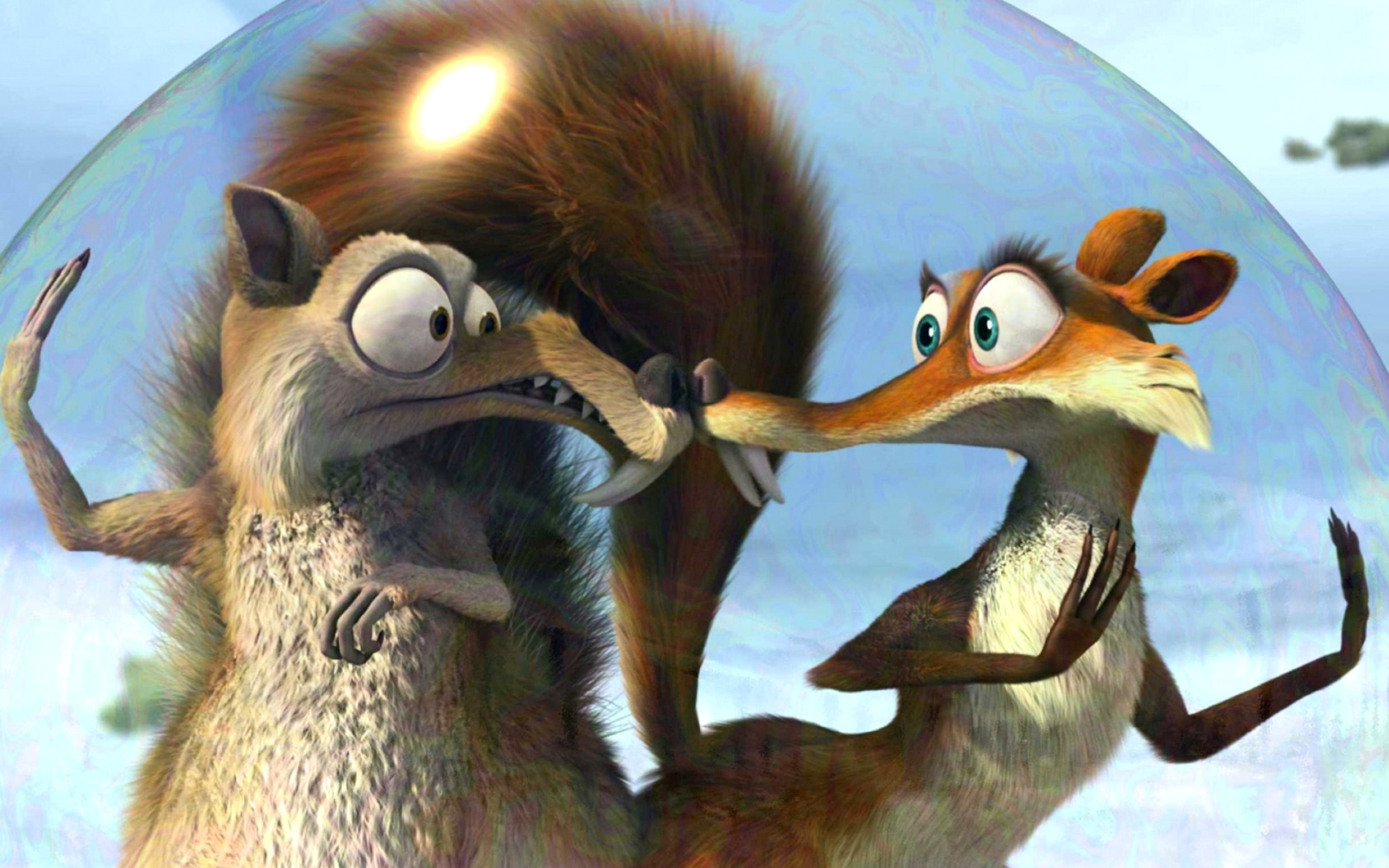 Обои Ice Age Dawn of the Dinosaur Scrat And Scratte 2560x1600