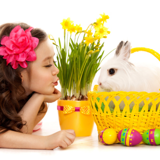 Girl and Rabbit Picture for 1024x1024