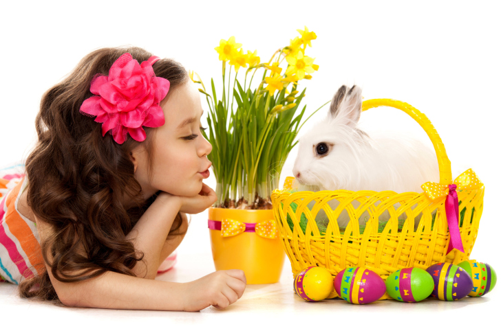 Обои Girl and Rabbit