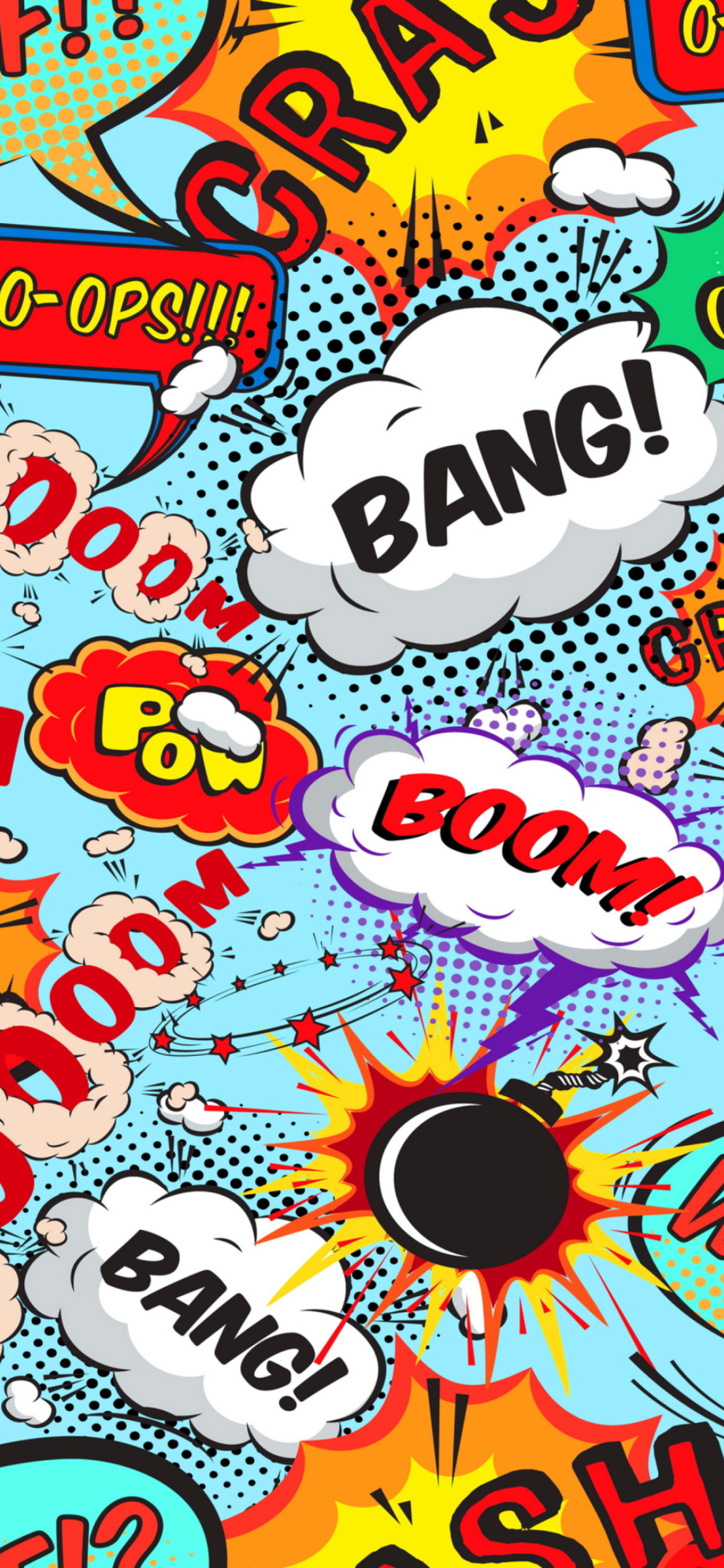 Expressions Crash Boom Bang wallpaper 1170x2532