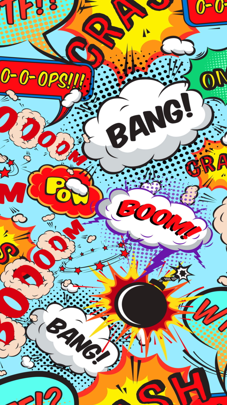 Fondo de pantalla Expressions Crash Boom Bang 750x1334
