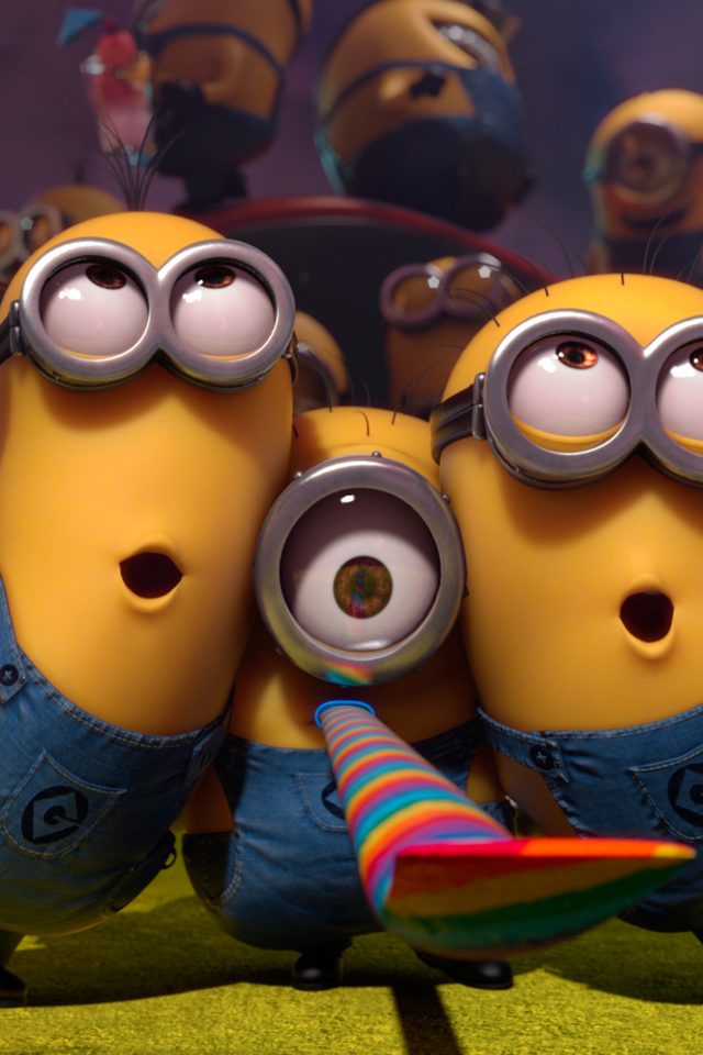 Das Minions Party Wallpaper 640x960