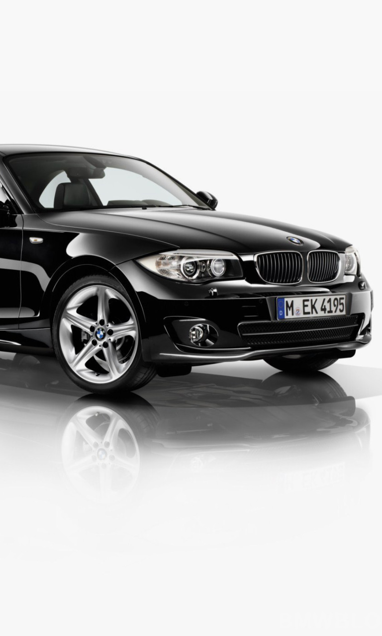 BMW 125i black Coupe wallpaper 768x1280