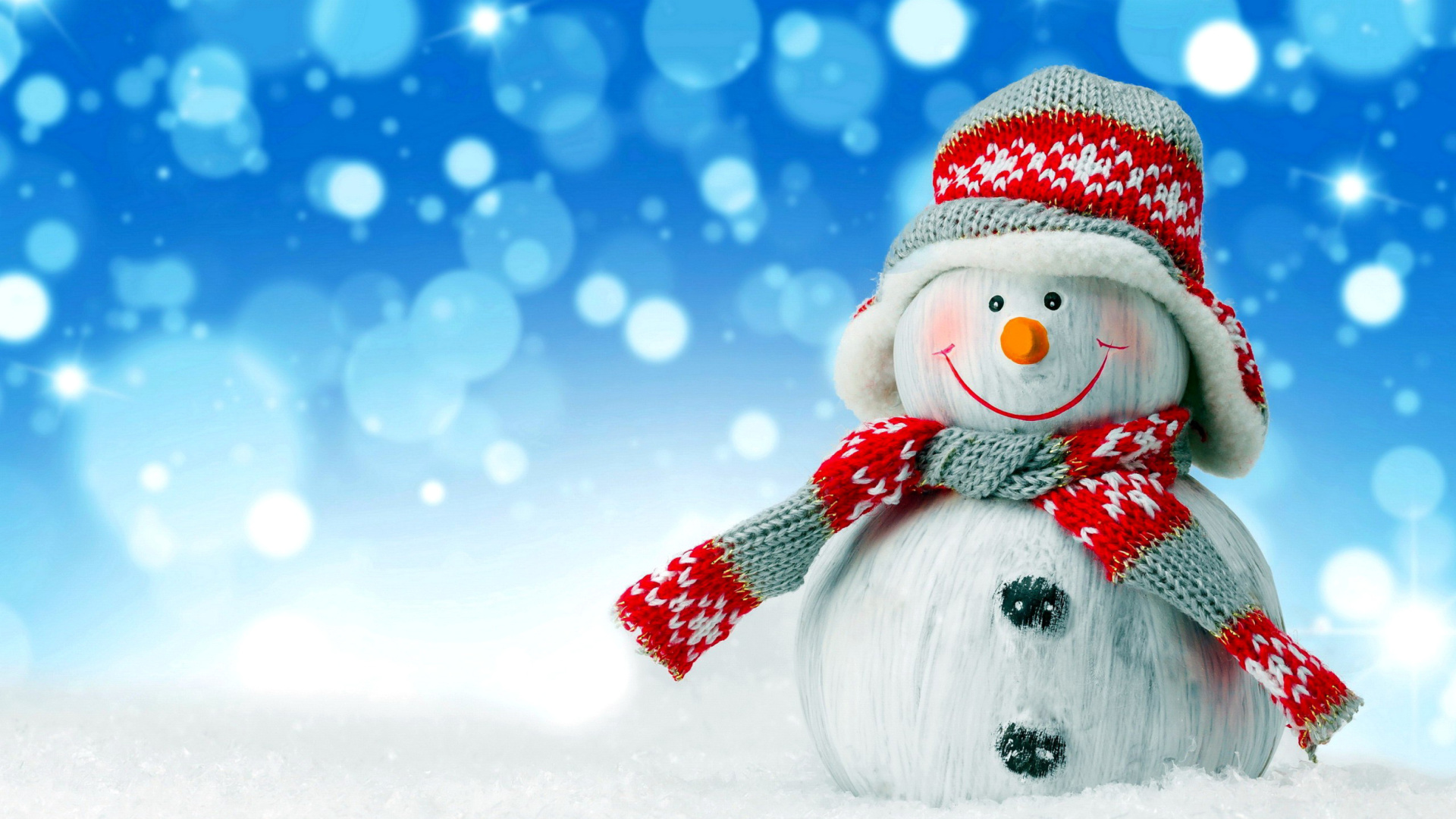 Обои Christmas Snowman Festive Sign 1920x1080