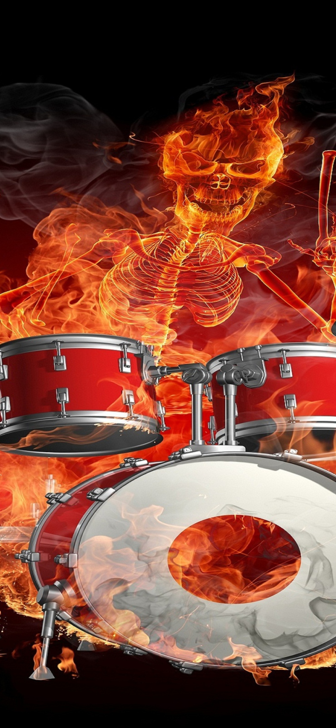 Sfondi Skeleton on Drums 1170x2532