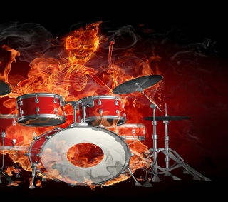 Kostenloses Skeleton on Drums Wallpaper für 128x128