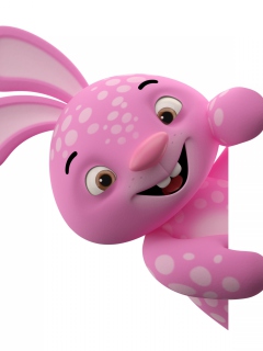 3D Pink Rabbit wallpaper 240x320