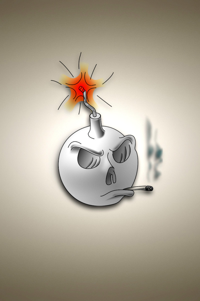 Bomb with Wick wallpaper 640x960