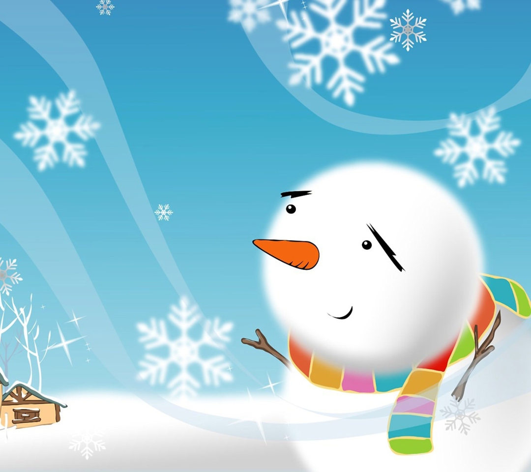 Das Cute Snowman Wallpaper 1080x960