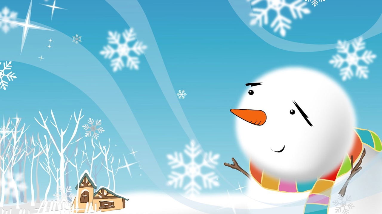 Screenshot №1 pro téma Cute Snowman 1280x720