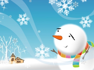 Das Cute Snowman Wallpaper 320x240
