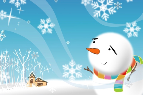 Das Cute Snowman Wallpaper 480x320