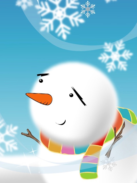 Das Cute Snowman Wallpaper 480x640