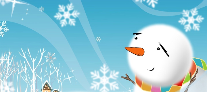 Cute Snowman wallpaper 720x320